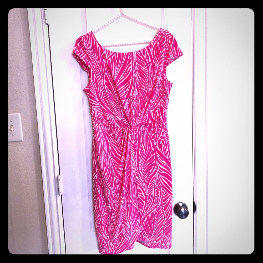 NEW Pink/ Cream Twist-front Dress